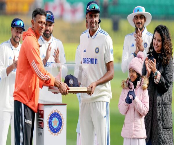 In his 100th Test match, Ravichandran Ashwin receives a unique tribute with a special memento and guard of honor.