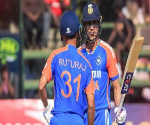 Shubman-Gill-and-Ruturaj-Gaikwad-shine-at-the-start-as-Washington-Sundar-secures-a--run-victory-for-India-in-rd-T0I-against-Zimbabwe